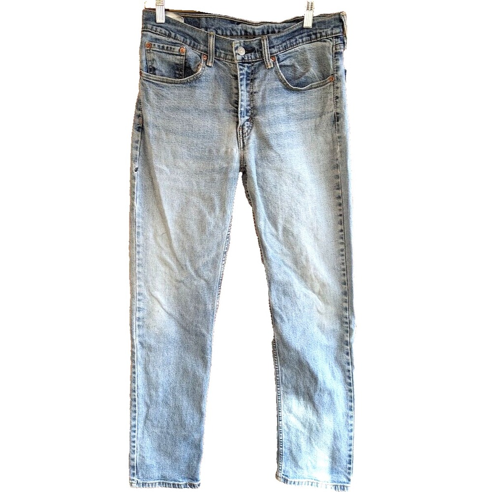 Levi's 514 Straight Slim Fit Denim Jeans Red Label Size W31 L32 Men's Distressed